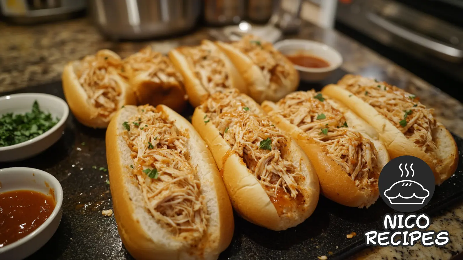 Shredded Chicken Sandwiches