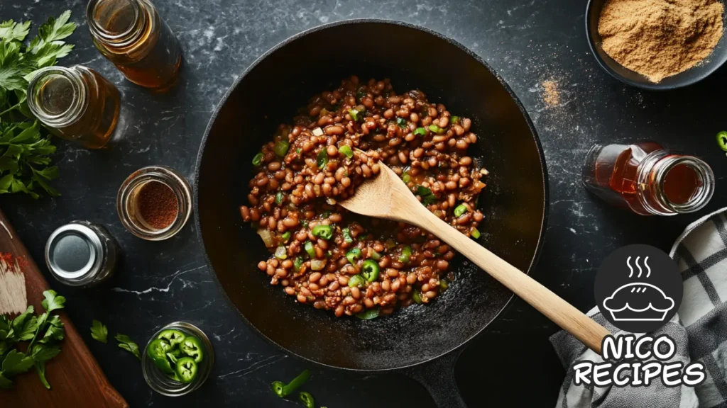 Smoked Baked Beans Cooking