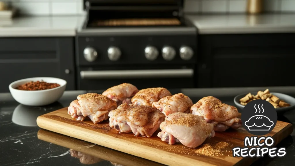 Smoked Chicken Thighs cooking