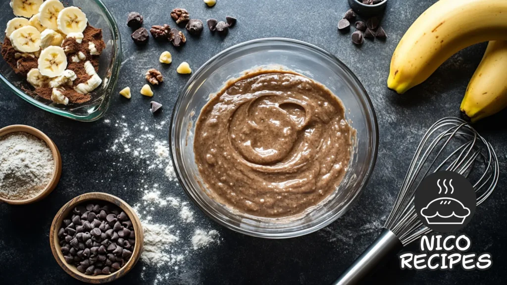 brown butter banana bread cooking