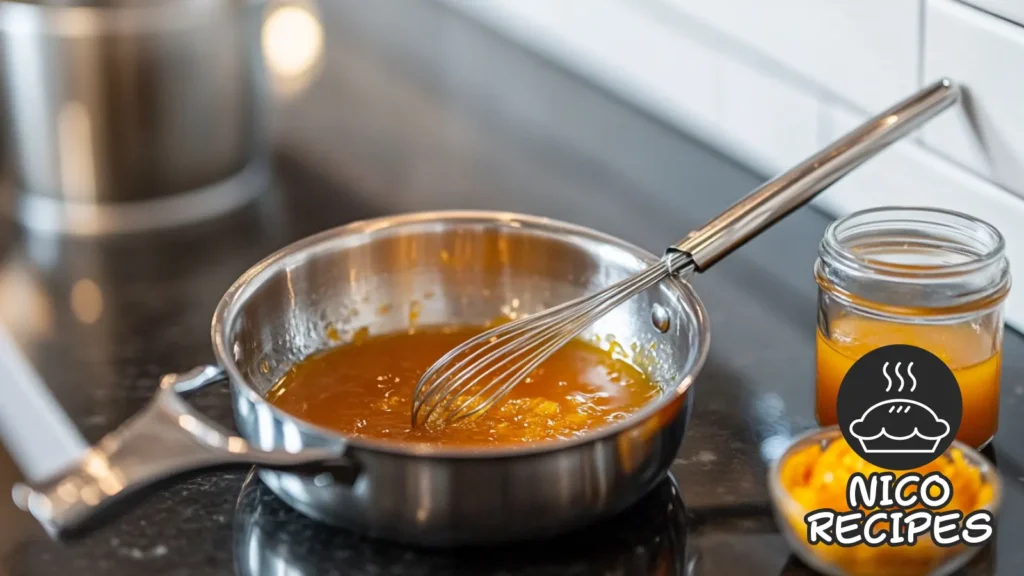 orange sauce cooking