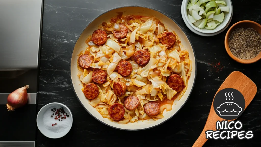 Cabbage and Sausage Cooking