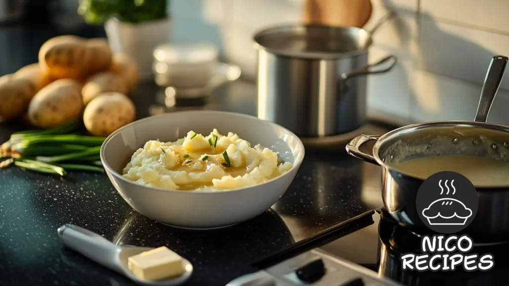 Mashed Potatoes and Gravy Cooking