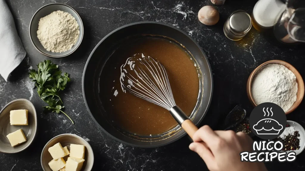 brown gravy cooking