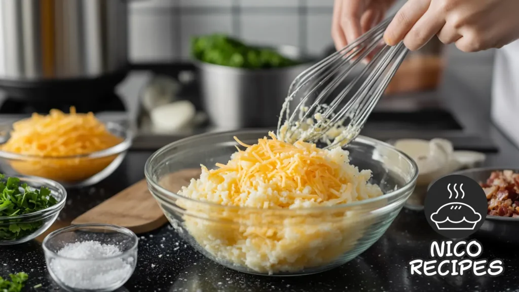 cheesy hash browns cooking