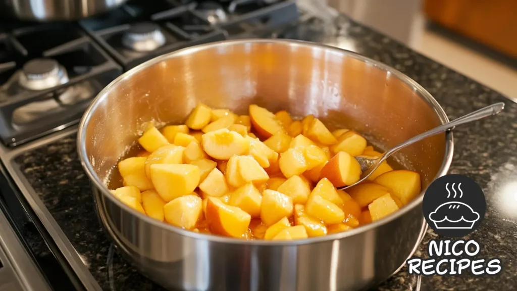 peach jam cooking