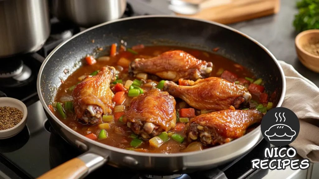 smothered turkey wings cooking