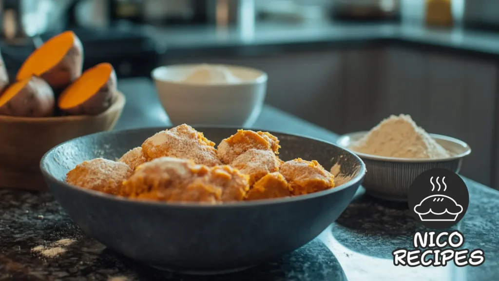 sweet potato cornbread cooking