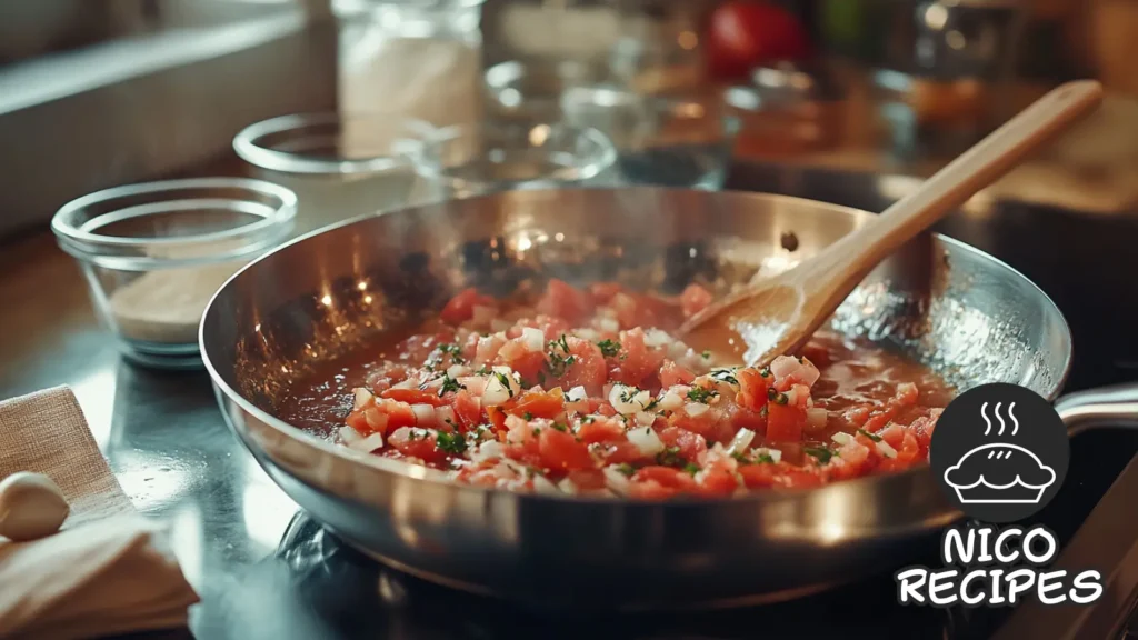 tomato gravy cooking